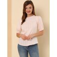 thumbnail image 2 of INSPIRE CHIC Día De San Patricio Blusa De Manga Corta Con Hombros Descubiertos Y Volantes Sin Cuello Con Volantes En La Espalda Para Mujer Rosa S, 2 of 6