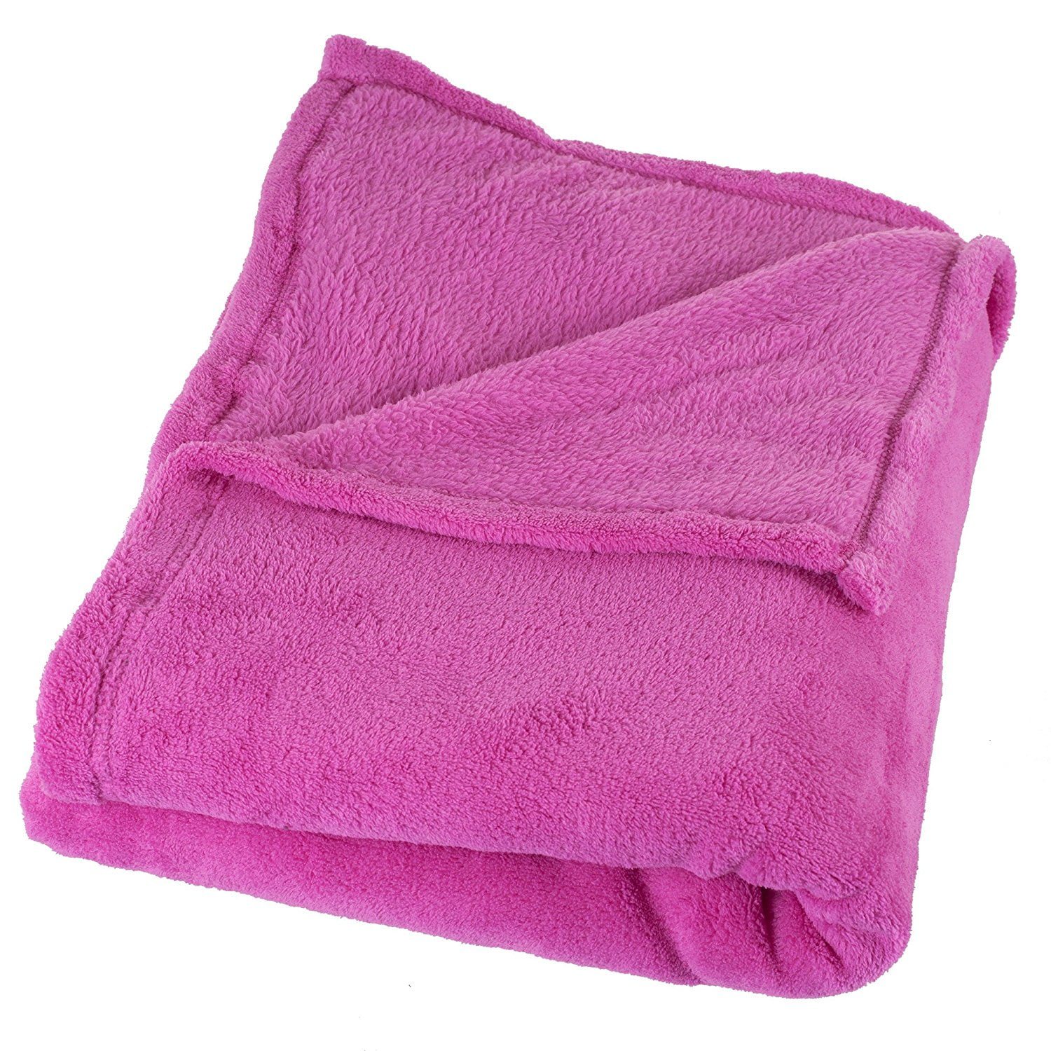 Soft Velvet Fleece Throw Blanket, Pink, 100% Polyester By Everyday Home