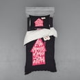 thumbnail image 2 of Saying Duvet Cover Set, Love Makes a House a Home Romantic Message Kids Cartoon, Bedding Set with Shams and Fitted Sheet, 3 Sizes, by Ambesonne, 2 of 3