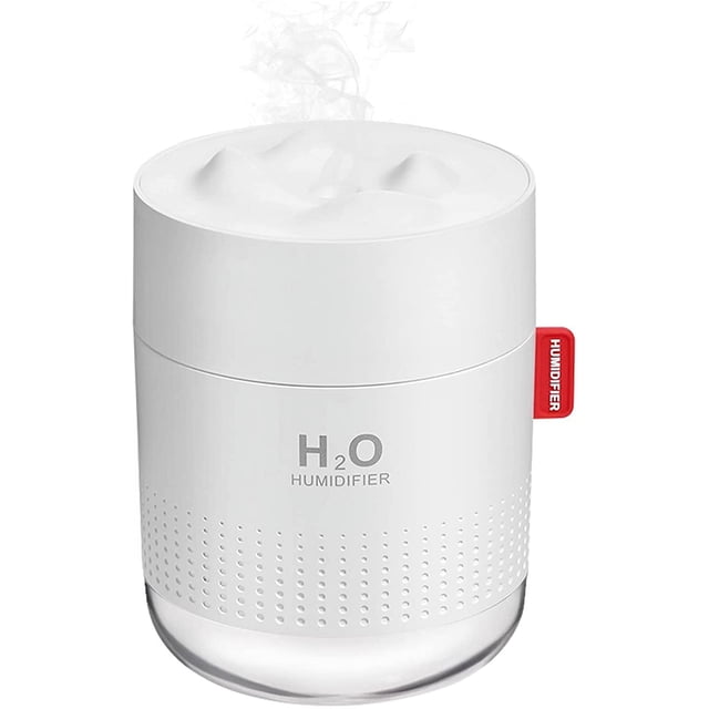 Portable Mini Humidifier, 500ml Small Cool Mist Humidifier, USB Personal Desktop Humidifier for Baby Bedroom Travel Office Home, Auto Shut-Off, 2 Mist Modes, Super Quiet