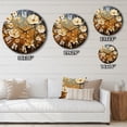 thumbnail image 4 of Designart "Pointillism Dot Artistry Golden Petals in Wildflowers" Floral Oversized Wall Clock, 4 of 5