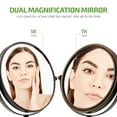 thumbnail image 2 of Ovente 7'' Tabletop Makeup Mirror with Stand, 1X & 7X Magnifier, Spinning Double Sided Round Vanity Mirror, Ideal for Dresser, Bedroom, Office & Bath, Antique Bronze MNLCT70ABZ1X7X, 2 of 9