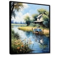 thumbnail image 2 of Designart "Lakeside Picnic" Meals & Picnics Floater Framed Wall Art Living Room, 2 of 5