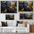 thumbnail image 4 of Designart "African Kuba Patterns Mask in Yellow and Blue" People Framed Wall Art Decor - Global Yellow African Mask Bedroom Framed Canvas Wall Art, 4 of 6