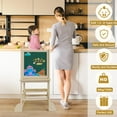 thumbnail image 4 of G TALECO GEAR Toddler Kitchen Stool Helper, Step Stool for Kids with Chalkboard Safety Rail for Toddlers 18 Months and Older,Wood, Natural, 4 of 8