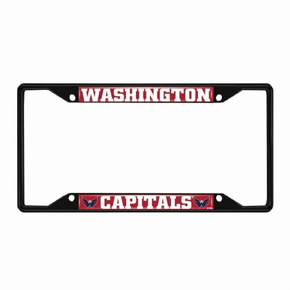 FANMATS 31395 Washington Capitals Metal License Plate Frame Black Finish