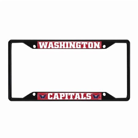 FANMATS 31395 Washington Capitals Metal License Plate Frame Black Finish