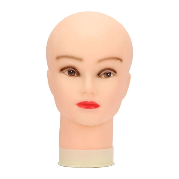 Stgfyxgs Bald Mannequin Head Makeup Mannequin Head Cosmetology Multipurpose Training Head Makeup Doll Head for Cap Hairstyling Glasses White Base Female