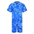 thumbnail image 3 of TAIAOJING Men's Fashion Short Sets Outfits 2 Piece Hipster Printed Patchwork Tee Shirt And Shorts Set Sports Tracksuit, 3 of 8