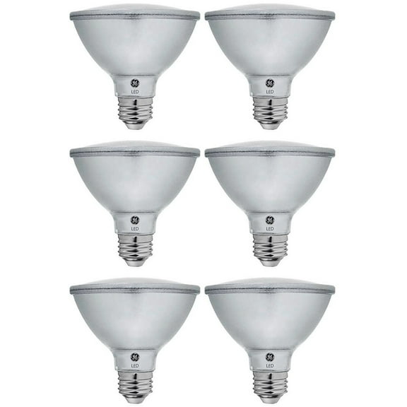 (6 bulbs) GE classic LED PAR30 Shortneck, 75 W Equivalent, Dimmable Warm White Par30 Shortneck, 11 watt, 850 lumen LED Light Bulb Indoor Spot Light