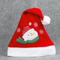thumbnail image 4 of Sombreros de Navidad con lentejuelas, cuernos de ciervo, copos de nieve, terciopelo rojo, puños blancos, 4 of 4