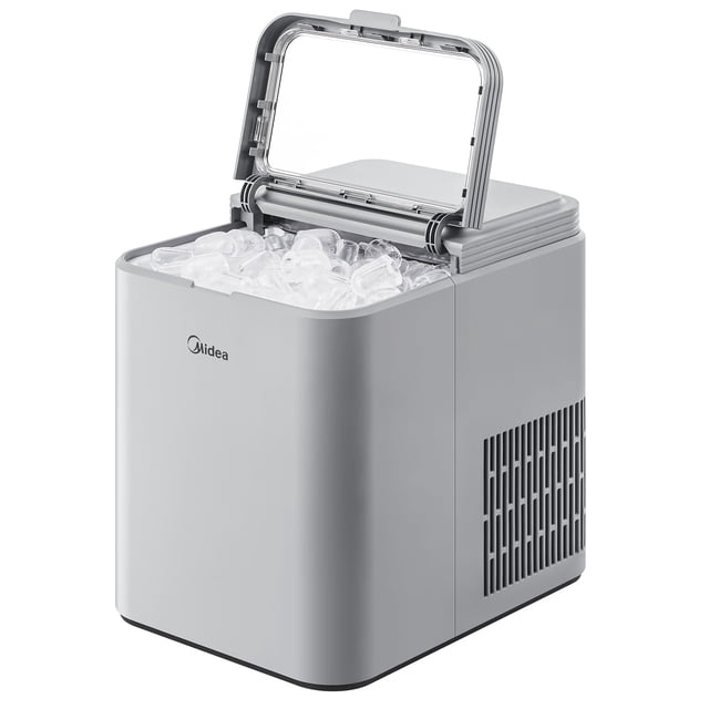 Fabricador de Hielo Midea MERI26B1AGY de Encimera, 12 kg/24 h, Autolimpiante