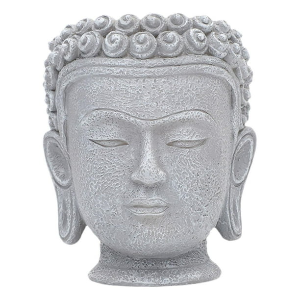 Maceta decorativa con forma de cabeza de Buda, organizador de regalos budista, figura para maceta de exterior Altura 106 cm
