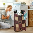 thumbnail image 5 of Yayeee Freestanding Laundry Hamper with Handle Collapsible Large Storage Basket for Clothes, Star Spangled Squares, 5 of 7