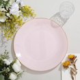 thumbnail image 3 of BalsaCircle 10 Round 10" Blush Glossy Disposable Salad Dinner Plastic Plates Gold Trim Party Events Decorations, 3 of 8