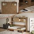 thumbnail image 4 of Euroco Wood Twin Size Murphy Bed with USB Charging, Cabinets and Drawer, Wood Color, 4 of 17