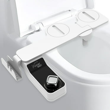 Ultra-Slim Bidet Attachment for Toilet - Dual Nozzle (Frontal & Rear Wash) Hygienic Bidets for Existing Toilets - Adjustable Water Pressure Fresh Water Toilet Bidet - Easy to Install