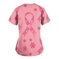 thumbnail image 4 of FAFWYP Scrubs for Women, Breast Cancer Awareness Professionals Holiday Scrub Tops Short Sleeve V Neck Nurse Shirt Workwear Tunic Blouse Working Uniform with Pockets, 4 of 4