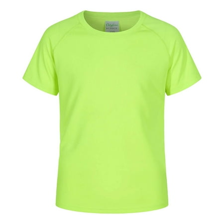 Kiijoy Boys Rash Guard Swim Shirt Short Sleeve Quick Dry Rashguard T-Shirt Sizes 7-8