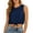 Navy, variant on Hurxie Womens Linen Bubble Hem Crop Tank Tops Crewneck Sleeveless Blouses Navy,2XL