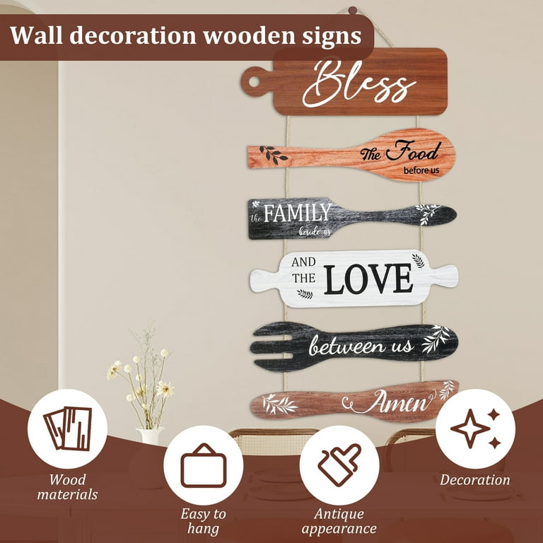Lzvxtym Wooden Bless Farmhouse Kitchen Wall Hanging Sign photo 2