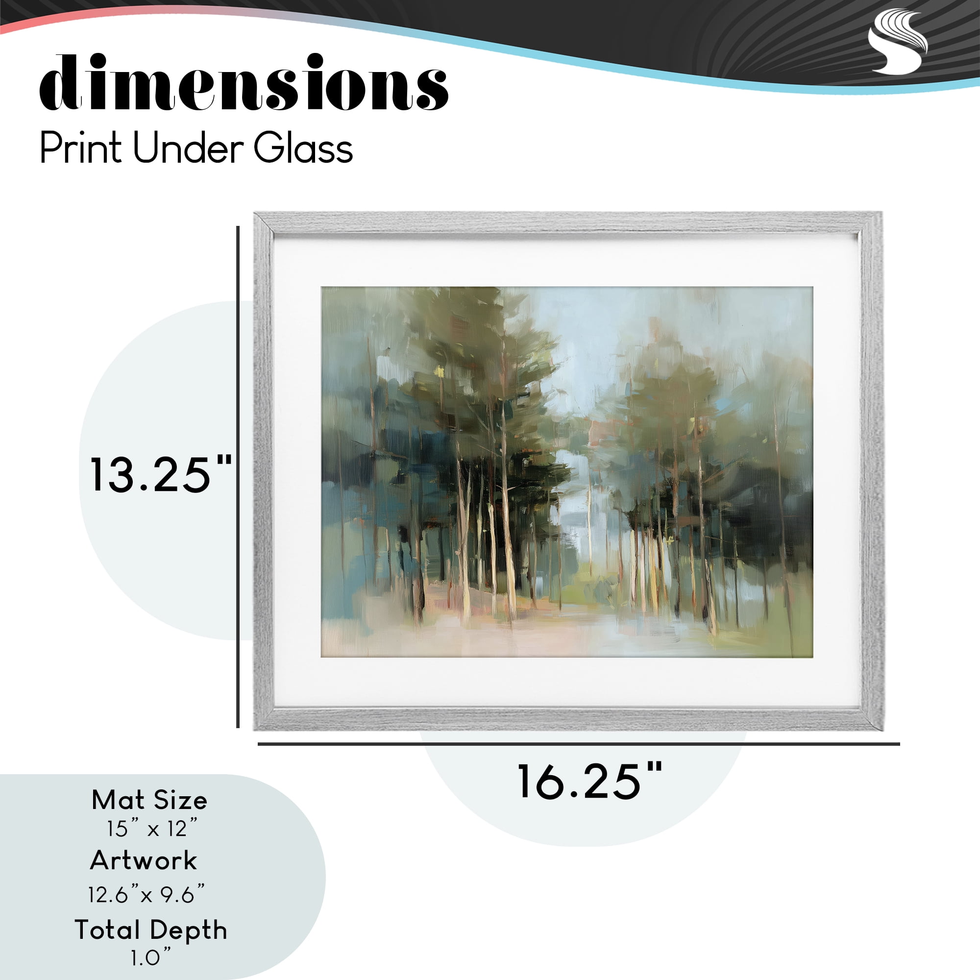 Stupell Industries The Grove Impressionist Forest Gray Framed Print Under Glass, design by Kim Curinga