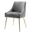 thumbnail image 6 of WestinTrends Carlo Upholstered Velvet Accent Chair with Gold Metal Legs, Gray, 6 of 8