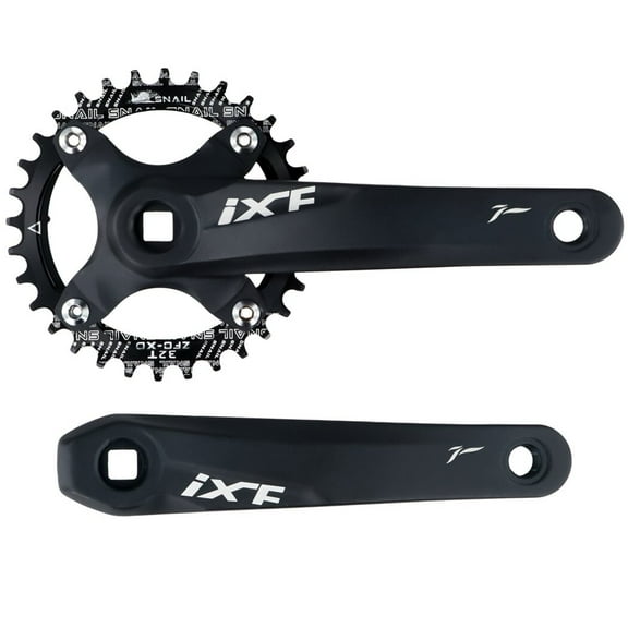 MTB Square Taper Crankset, Durable Aluminum Alloy Crank Arm Set with 32T Narrow Wide Chainring, 170mm/6.7" 104/64 BCD Mountain Bike Crankset