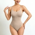 thumbnail image 2 of Gmluru Womens' Seamless Shapewear Sexy Tight Fitting Casual Solid Yoga Jumpsuit Shorts Corset Khaki Bodysuit S-3XL, 2 of 7