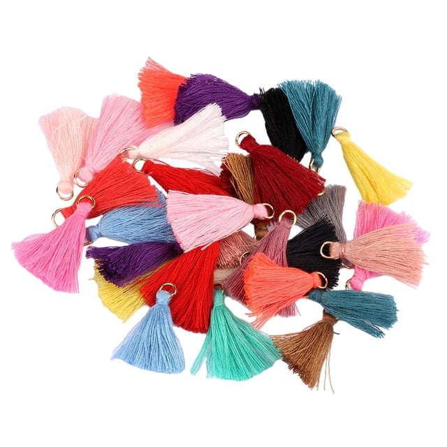 100 piezas de encanto con borlas de hilo sedoso para la decoración de joyas