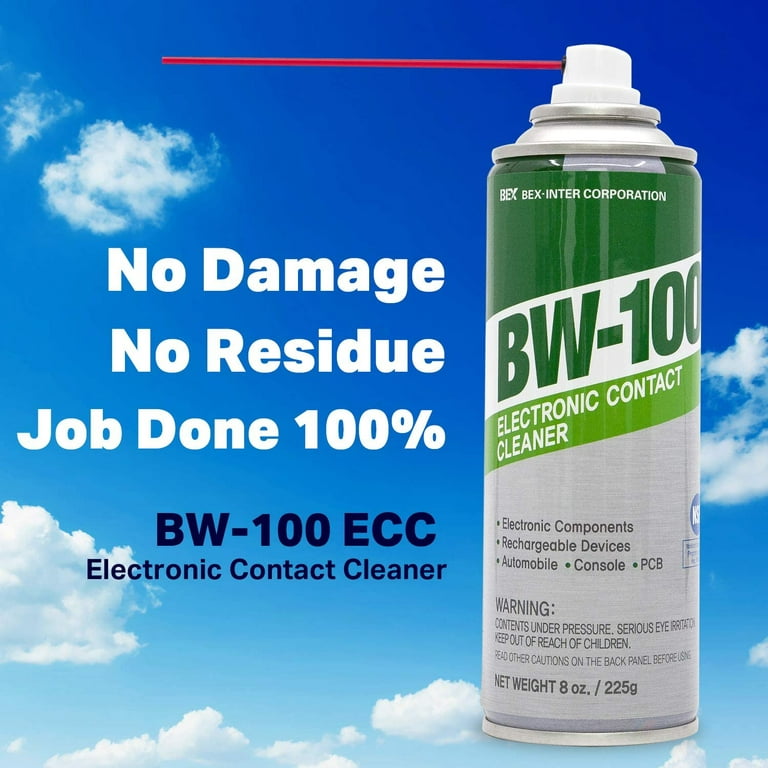 BW-100 Nonflammable Electronic Contact Cleaner aerosol Spray HFOs Quick Dry  Upsidedown usable (8oz.) 