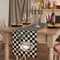 thumbnail image 3 of Farmhouse Coffee Cotton Linen Table Runner for Dining Kitchen, Modern Vintage Coffees Black Brown Plaid Wedding Outdoor Party Tablerunners, Dresser Scarf Coffee Tablecloth Runners 13x60 Inches, 3 of 9