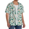 thumbnail image 2 of Naloa Floral In Teal Men's Loose Fit Cuban Collar Short-Sleeve Shirt, Hawaiian Shirts, Mens Shirts Casual for Everyday Wear Outings-Small, 2 of 5