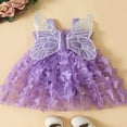 thumbnail image 2 of Robe Tutu en Tulle pour Tout-Petites Filles, Barboteuse, Papillon, Sans Manches, Princesse, Robe de Fête, 2 of 7