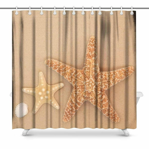 YUSDECOR Starfish and cockle shell Shower Curtain Home Decor Bathroom Shower Curtain 66x72 inch