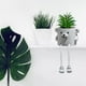 thumbnail image 4 of Plantas artificiales en macetas Plantas falsas de jardín con encanto, Escultura de maceta artesanal para estantería Escritorio Casa Oficina Decoración Sunnimix Estatua de jardinera, 4 of 8