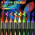 thumbnail image 3 of UV Neon Face Paint Markers 8 Colors, Glow in the Dark Body Paint under Black Light, Washable Temporary Tattoo Markers for Christmas Gifts Stocking Stuffers Glow Party Favors Halloween Makeup(Style A), 3 of 9