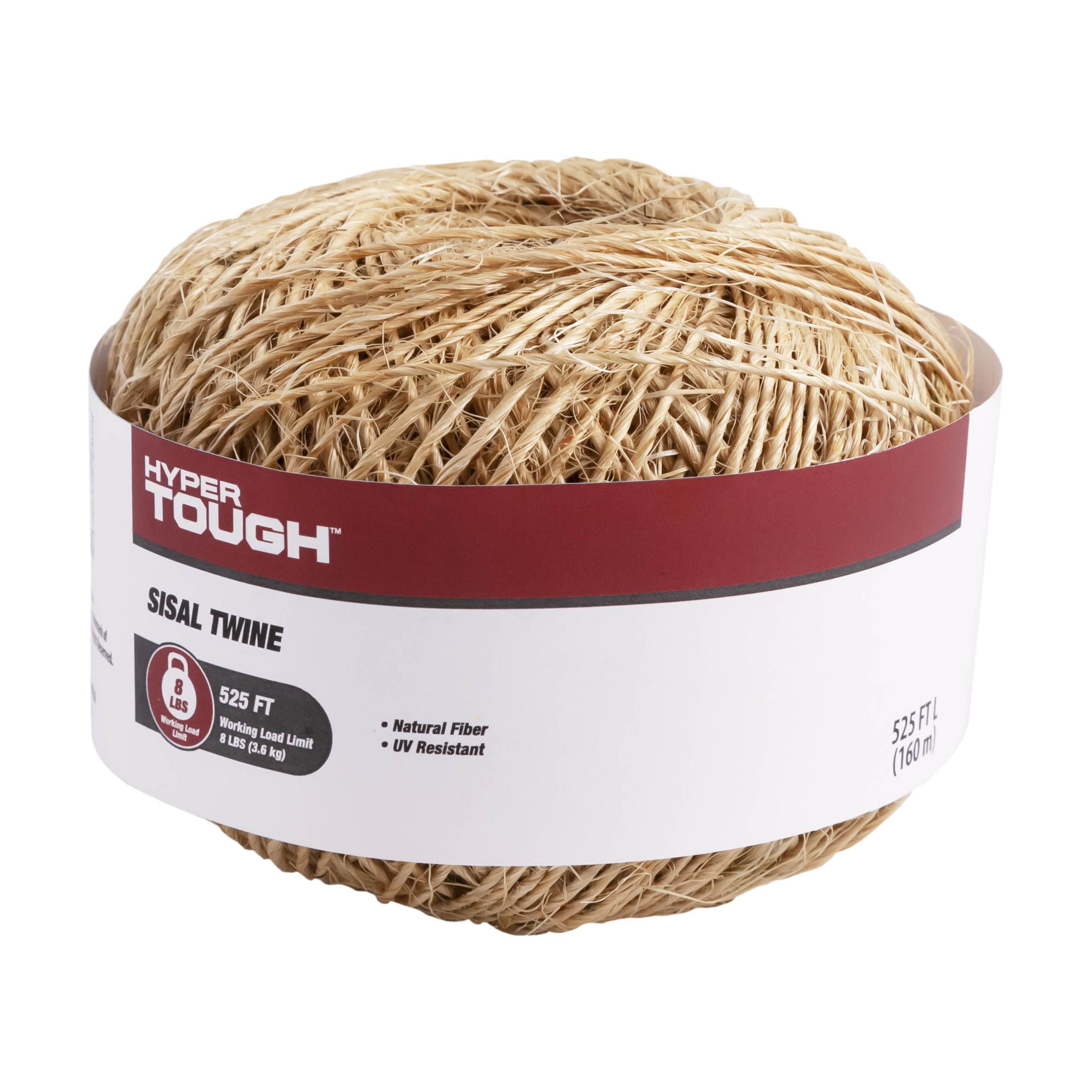 (2 pack) Hyper Tough Item# SP20E-4HT, Sisal Twisted Twine, Natural Color, 525' Length, 1 Each
