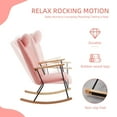 thumbnail image 6 of Holaki Nursery Rocking Chair Teddy, Baby Fluffy Glider Rocker for Adults Glider Rocker Rocking Accent Chair Padded Seat with High Backrest Armchair Comfy Side Chair for Living Room Bedroom, Pink, 6 of 10