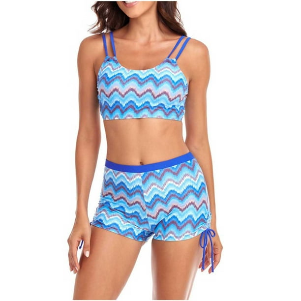 VSSSJ Swimsuits for Women Sporty Two Piece Bathing Suits with Boyshorts