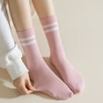 thumbnail image 5 of TNOBHG Sweat-absorbent Socks 1 Pair Women's Mid-tube Striped Contrast Color Socks High Elasticity Anti-slip Breathable Soft Sweat-absorbent Anti-shrink, 5 of 8
