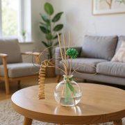 Hosley Home Fragrance Collection Floral Modern Elegance Glass Oil Diffuser with Reeds, Clear, 4 Count, 4 Pack