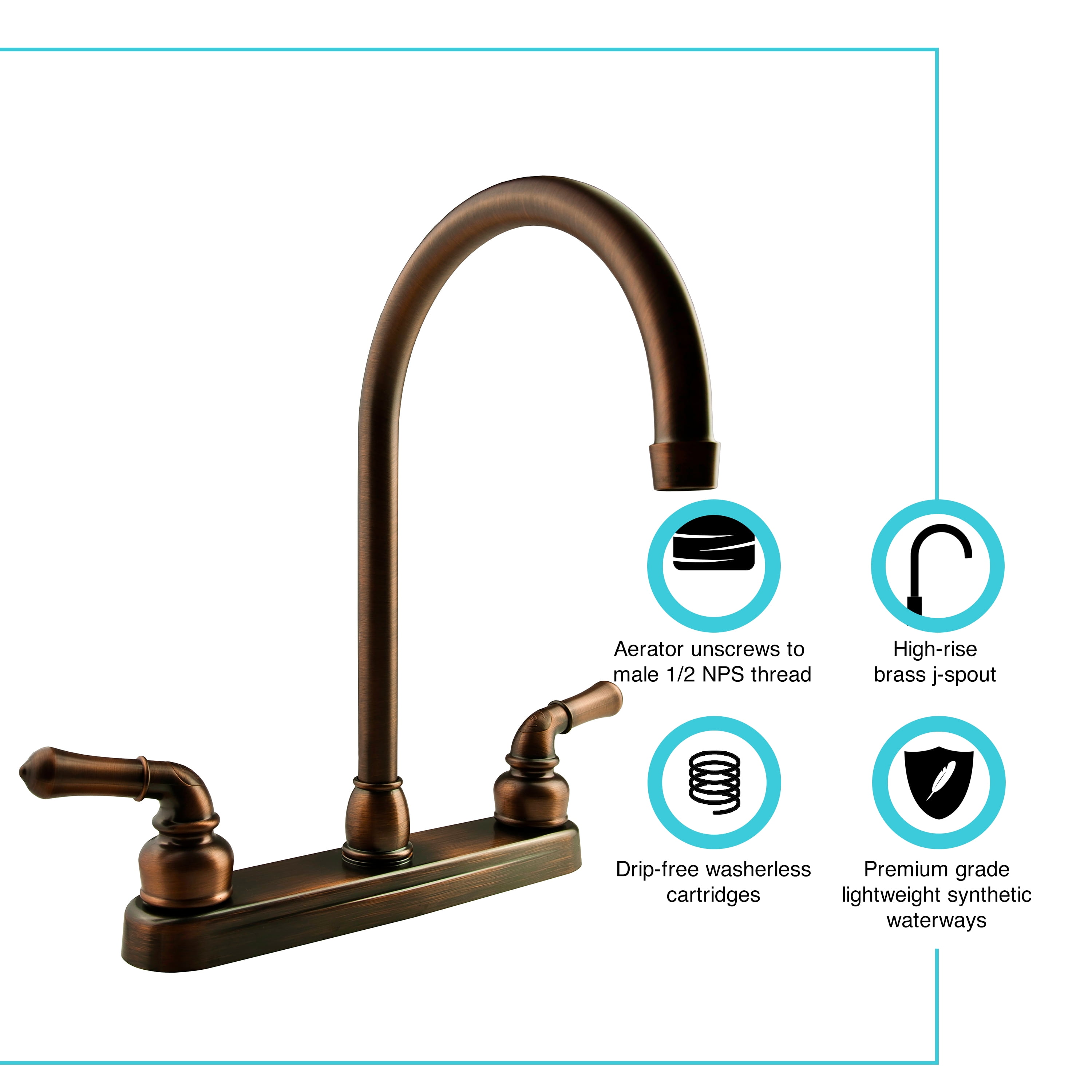 Dura Faucet J-Spout RV Kitchen Faucet - Oil Rubbed Bronze