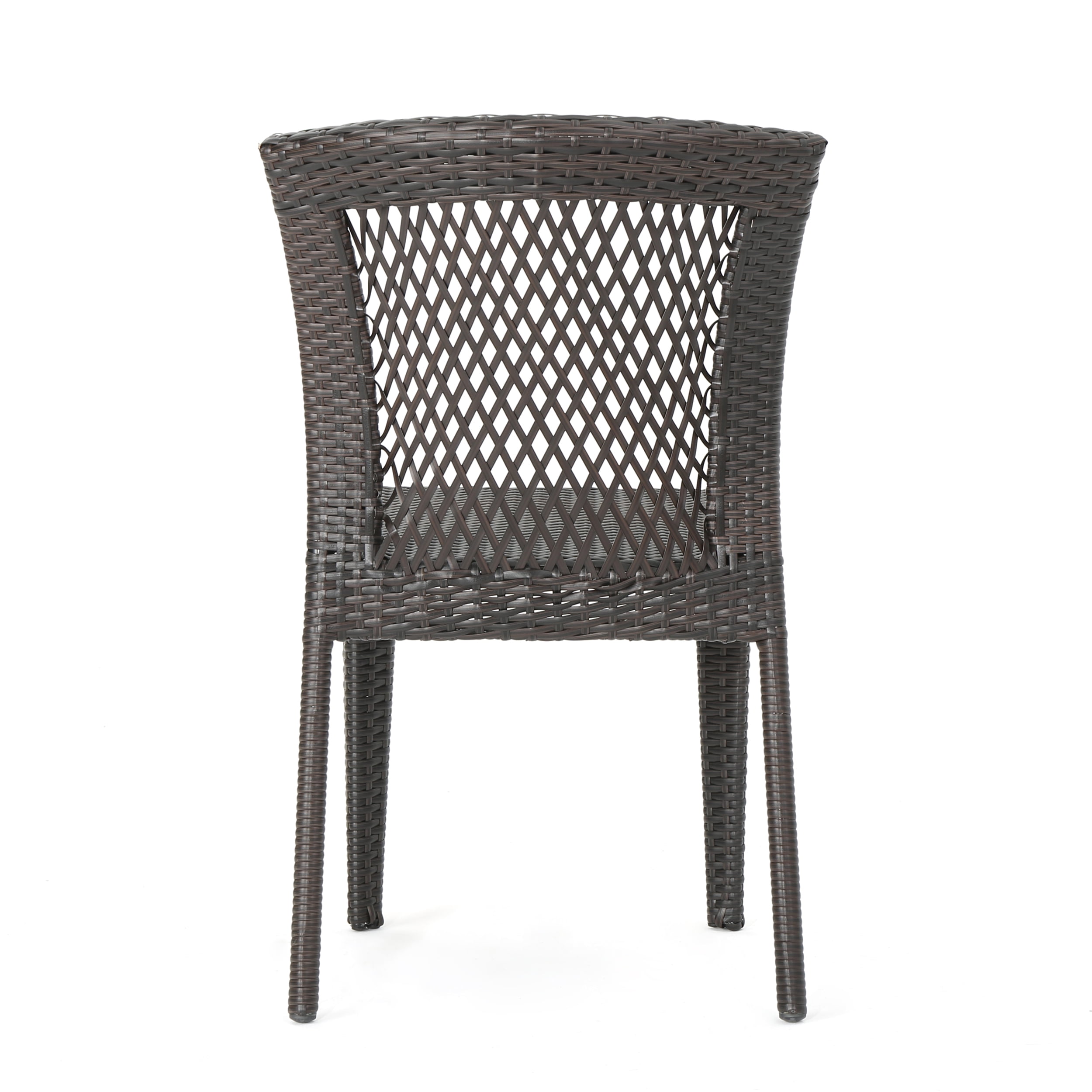 Julia Outdoor 3 Piece Wicker Stacking Chair Chat Set, Multibrown