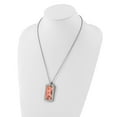 thumbnail image 4 of Stainless Steel Cable Necklace with Pendants Chain Polished Printed Pink Camo Under Clear Rubber 22 inch, 4 of 4