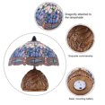 thumbnail image 5 of Lamp Sea Blue Stained Glass Dragonfly Style Desk Reading Light, Metal Leaf Table Lamp Base Decor Small Space Bedside Bedroom Home Office, 5 of 8