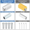 thumbnail image 5 of ALEKO Galvanized Steel Carport Canopy Shelter with Sidewalls 12 x 28 feet Grey, 5 of 11