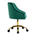 thumbnail image 5 of MOJAY Modern Velvet Office Chair with Swivel Function and Adjustable Height, Green, 5 of 9