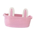 thumbnail image 4 of Voxware Easter Basket Bunny Bag Rabbit Ears Tote Candy Gift Portable Storage Handmade Cloth Rope Reusable Suitable for Children Gift Giving Easter Parties Hom pink, 4 of 8