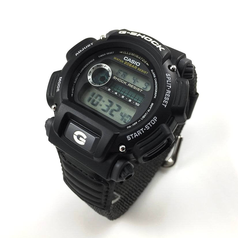 Casio Men's Digital Black and Grey Nylon Strap G Shock Watch